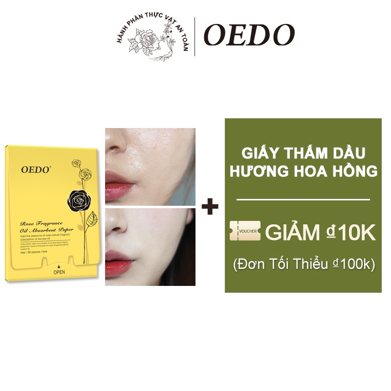 Giấy thấm dầu hương hoa hồng kiểm soát dầu làm trắng da chăm sóc mặt OEDO sóc mặt Vệ Sinh Dầu Nhờn Thừa Trên Da Mặt