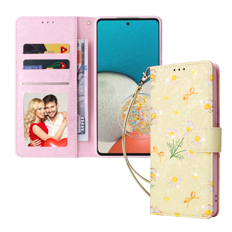 Sang Trọng Bao Da Điện Thoại pu Hình Hoa Cho samsung galaxy a05s a53 a33 a23 a24 a52 4g a52s m23 a13 5g a13 4g a14 4g a24 5g a14 5g Ốp