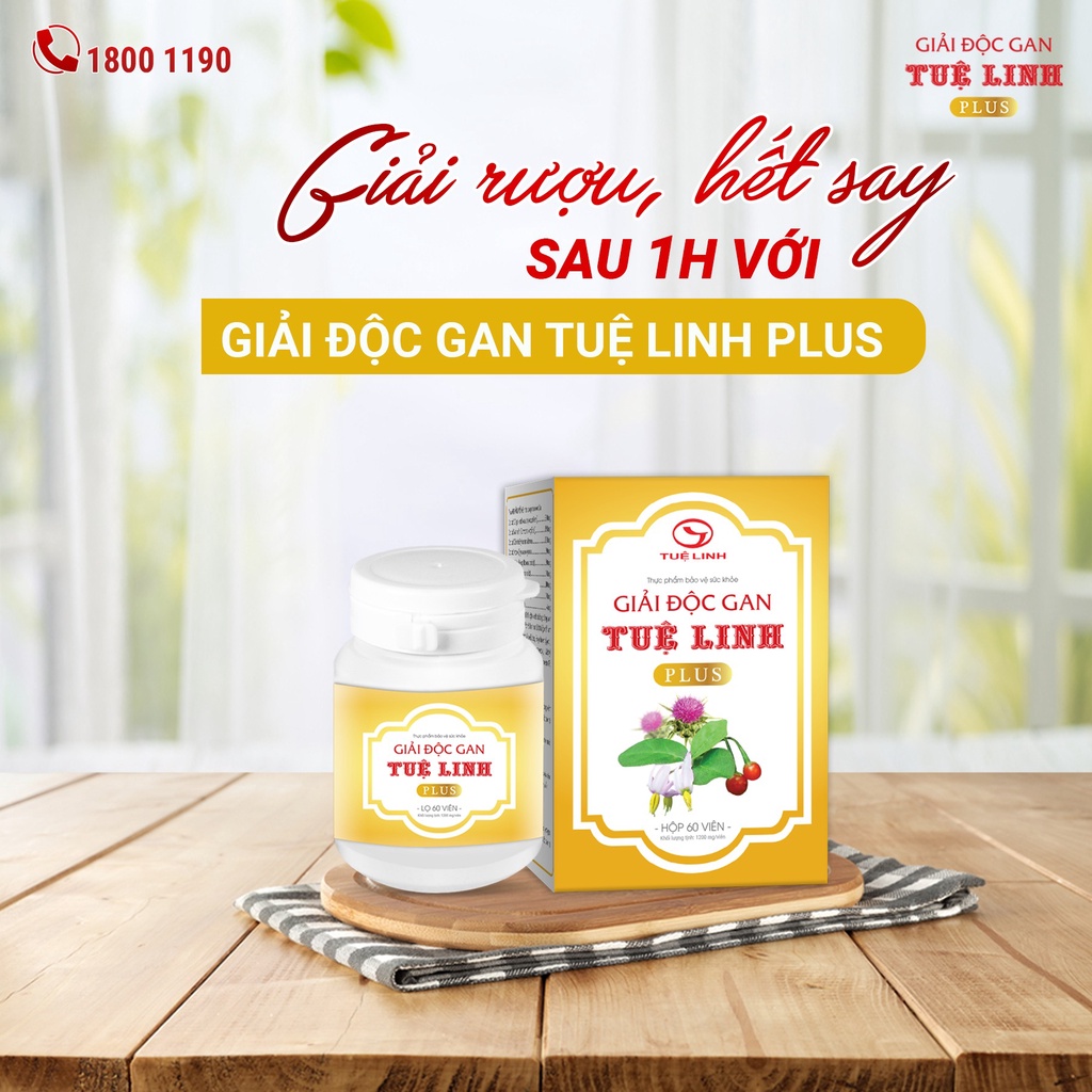 ✅Giải Độc Gan Tuệ Linh PLUS  Giải độc gan, hạ men gan, hỗ trợ viêm gan virus, xơ gan - Hộp 60 viên