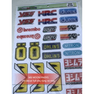 Tấm Tem nổi YSS,HRC,durlex,Ohlins,Nitron, 3 fendi vàng mã HN 095