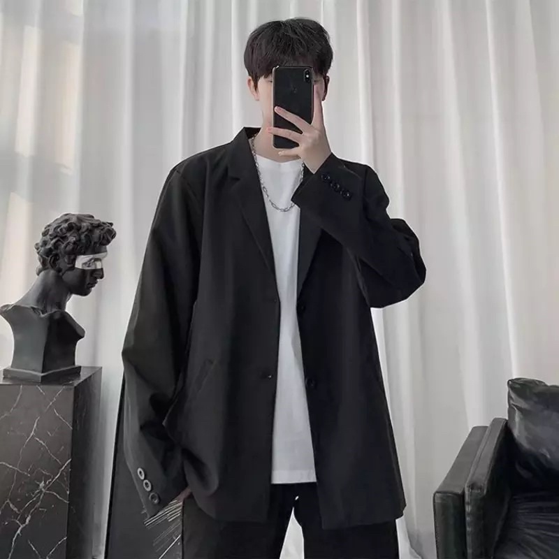 Áo Khoác Blazer Unisex Vest Túi Xéo Hàn Quốc Nam nữ T-A-N AV06. Màu đen
