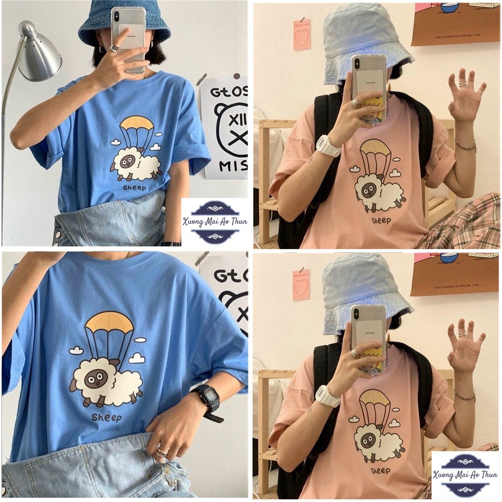 Áo phông form rộng tay lỡ unisex - Sheep - Sỉ số lượng lớn