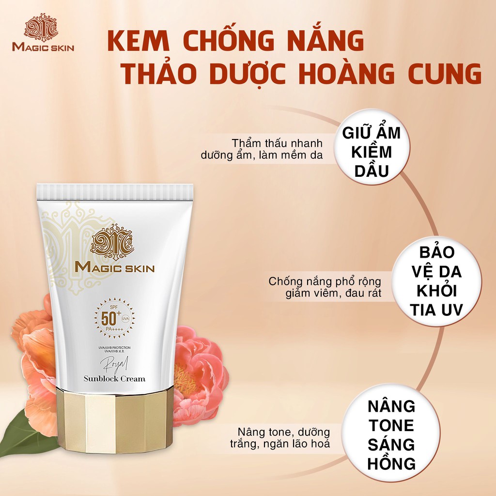 KEM CHỐNG NẮNG MagicSkin Royal Sunblock Cream | 50ml SPF 50+ MỚI