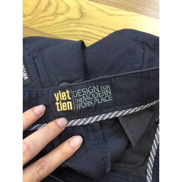 Quần kaky xanh than 1ly Việt Tiến phom regular mã6043