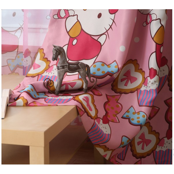 Rèm cửa trang trí cao cấp mẫu Hello Kitty