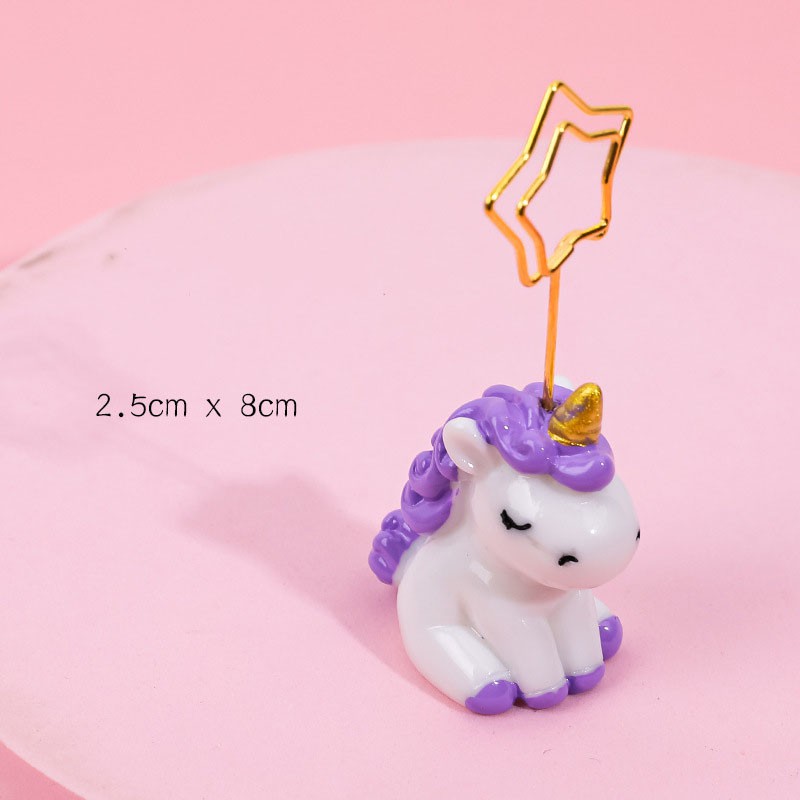 Tượng unicorn kẹp ảnh decor, kẹp giấy note, giấy ghi chú trang trí bàn học