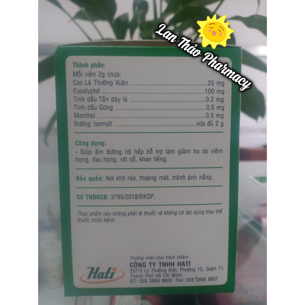 Kẹo ngậm ho viêm họng Hatitux vỉ 10 viên - kẹo cay con ếch