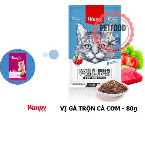 Pate Wanpy tổng hợp 80g thức ăn cho pet MÈO mọi lứa tuổi gồm 7 Vị siêu phong phú