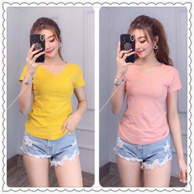 ÁO THUN COTTON CỔ TIM MỀM MỊN | BigBuy360 - bigbuy360.vn