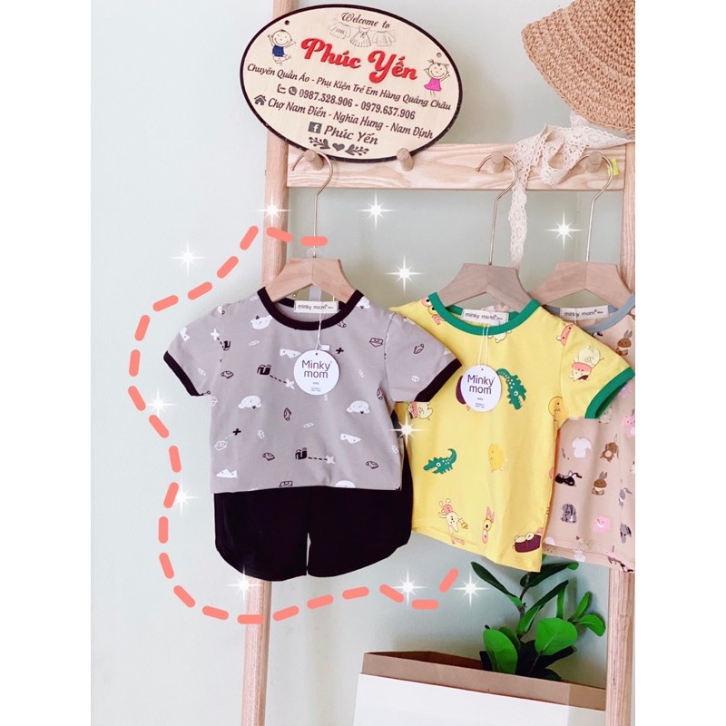 Sale !!! Bộ Cộc Tay Cotton 100% Hàng Minky Mom Họa Tiết Vũ Trụ Cho Bé (Size 8-18kg)(1515) Shop Phúc Yến