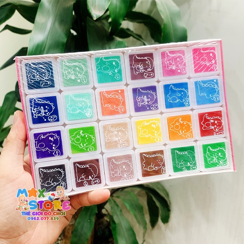 Combo 24 Màu Vẽ Vân Tay DIY Kèm 30 Trang Tranh Vẽ Xinh Xắn Cho Bé Yêu Sáng Tạo Nghệ Thuật