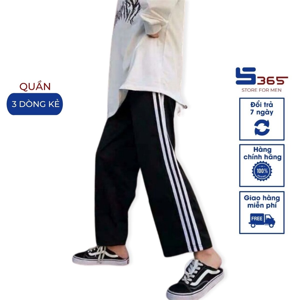 Quần Thể Thao Nam, jogger nỉ 3 Sọc Nam Thu Đông Co Giãn Ống Côn - Q3S