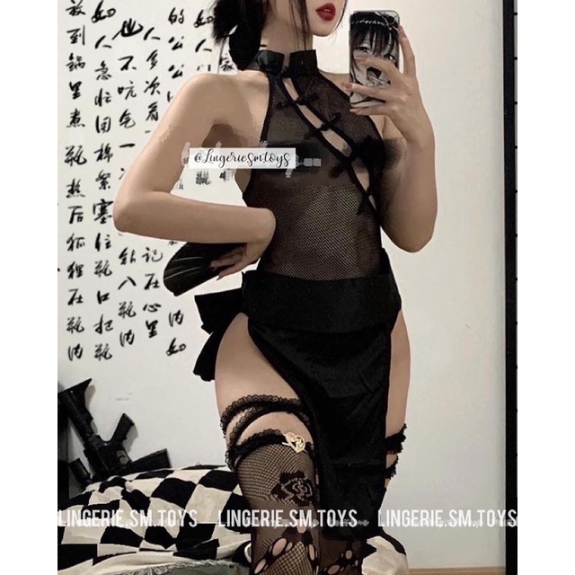 Mã MY9444 / Trang Phục Cổ Trang Geisha Phong Cách Nhật Bản Gợi Cảm / Bodysuit Lưới Kết Hợp Vạt Váy Gợi Cảm | BigBuy360 - bigbuy360.vn