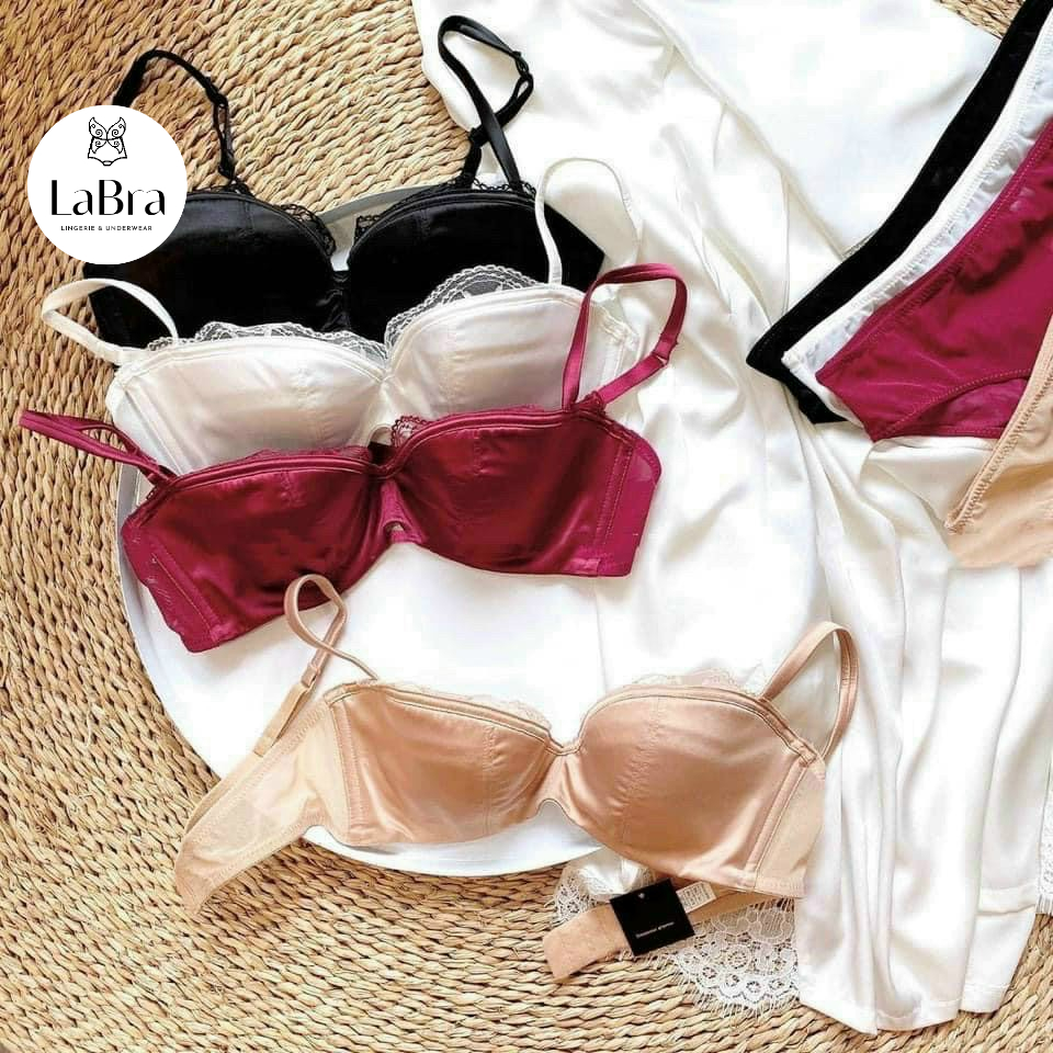 Bộ đồ lót nữ lụa Satin cao cấp có gọng ôm ngực quyến rũ, set nội y đệm vừa thoáng mát B004
