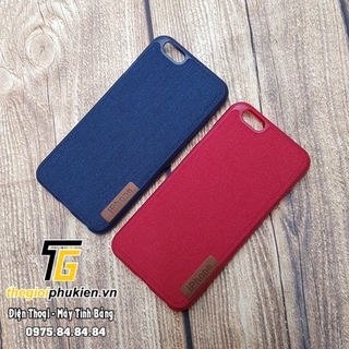 Ốp lưng iPhone 6, iPhone 6S lưng vải Jean khay silicon cao cấp