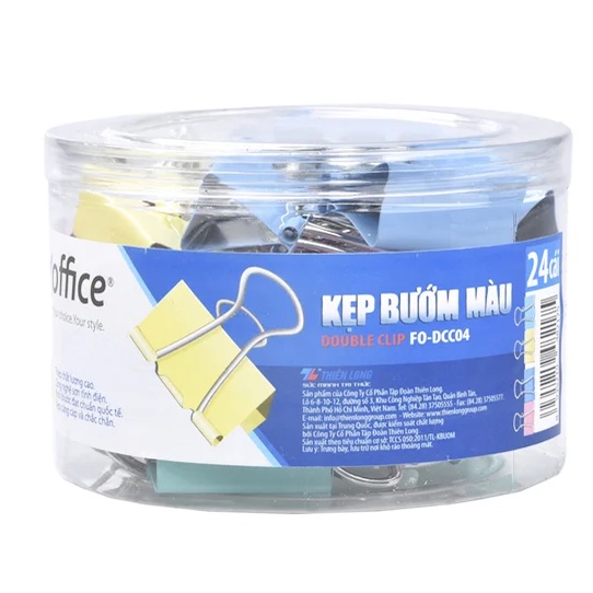 1 Hộp Kẹp Bướm Màu Flexoffice Nhiều Kích Thước 15mm, 25mm, 32mm, hàng chính hãng Thiên Long