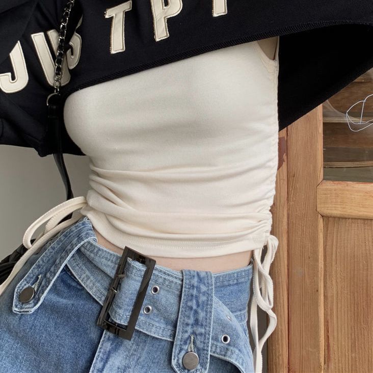 COZOK Bộ Áo Dài Tay + Áo Khoác Sát Nách Dáng Ôm Gợi Cảm Thời Trang Cho Nữ