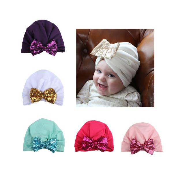 Turban Nơ Lấp Lánh Xinh Xắn Cho Bé Yêu