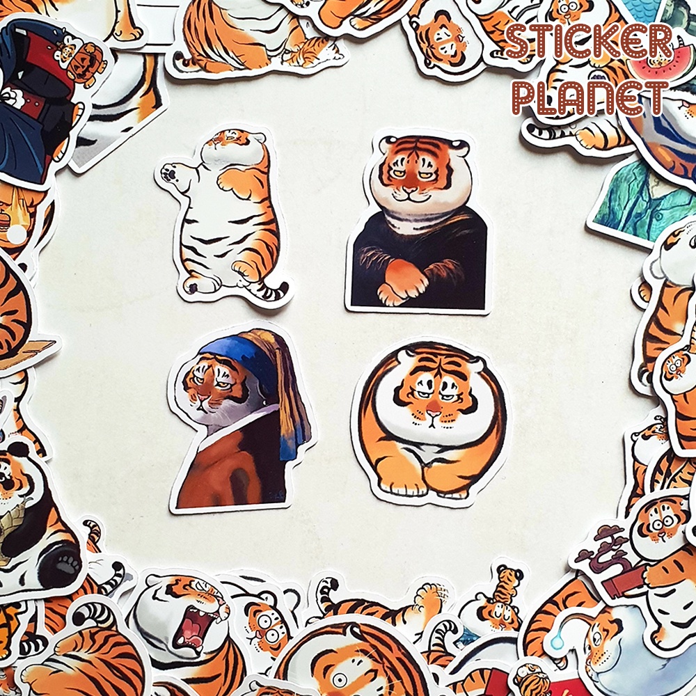 Sticker hình dán hổ đáng yêu cute trang trí mũ bảo hiểm, đàn, guitar, ukulele, điện thoại laptop,macbook,vali