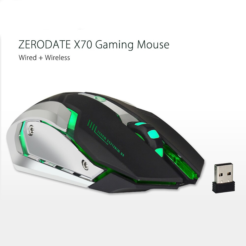 Chuột LED Không Dây 2.4GHZ Gaming ZERODATE X70