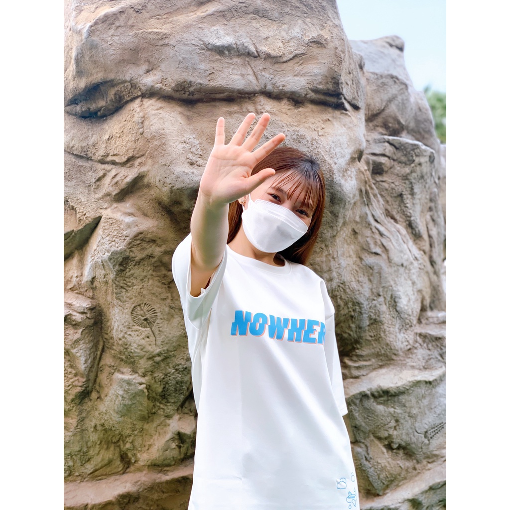 Áo Thun Tay Lỡ Unisex in NOWHERE trắng form rộng họa tiết máy bay chất liệu thun mát