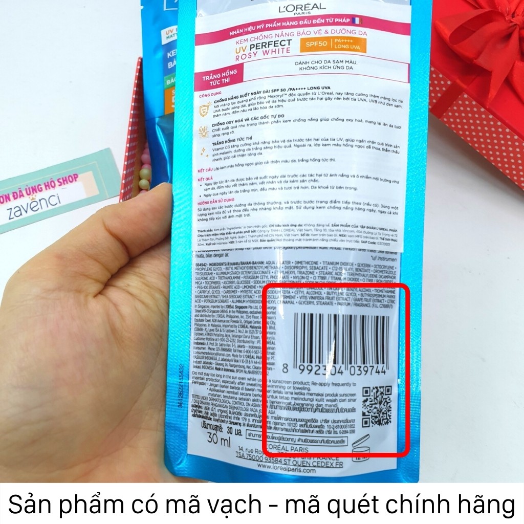 Kem chống nắng L'Oreal UV Perfect SPF 50+ PA++++ sun cream bào vệ da 30ml - ZAVENCI Official | BigBuy360 - bigbuy360.vn
