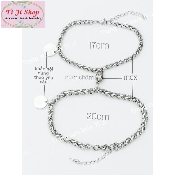 Lắc tay cặp đôi khắc chữ hình ảnh theo yêu cầu