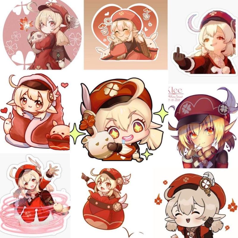 10-60 hình dán Stickers Klee Genshin Impact decal