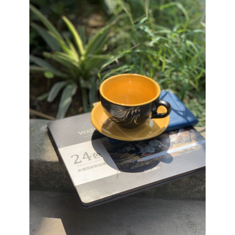 [Sỉ] Bộ ly tách sứ uống cafe Cappuccino Khắc Trúc đủ màu Gốm Bát Tràng đẹp cao cấp giá rẻ 220ml