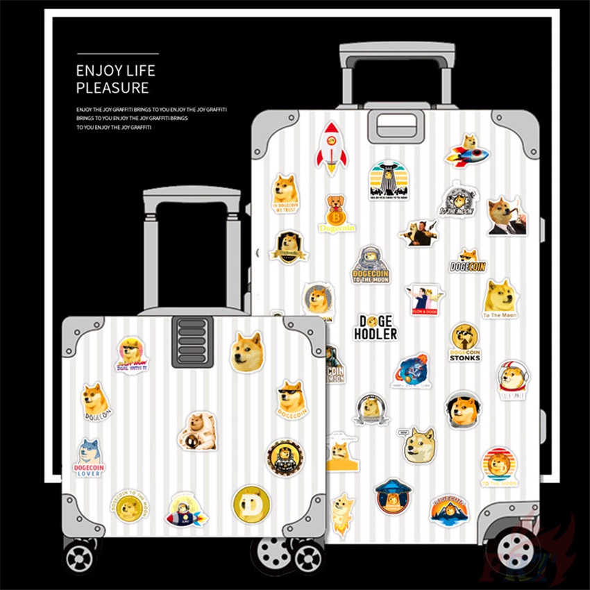 100Pcs/Set ❉ Dogecoin Series A Stickers ❉ DIY Fashion Luggage Laptop Skateboard Decals Doodle Stickers