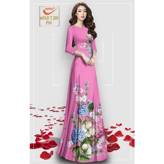 Vải áo dài Cẩm tú cầu