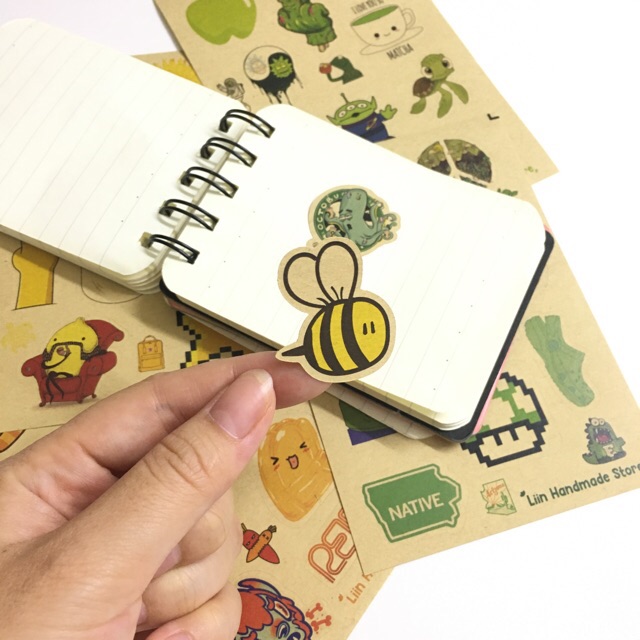 [HOT] Sticker cầu vồng decal kraft dán trang trí planner, scrapbook,... size nhỏ 3cm