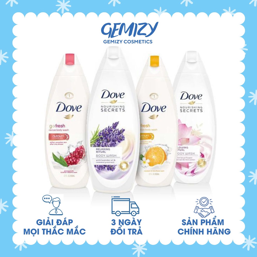 Sữa tắm Dove Đức 500ml trắng da hương nước hoa, hoa sen bơ làm sạch dưỡng ẩm - Gemizy Shop