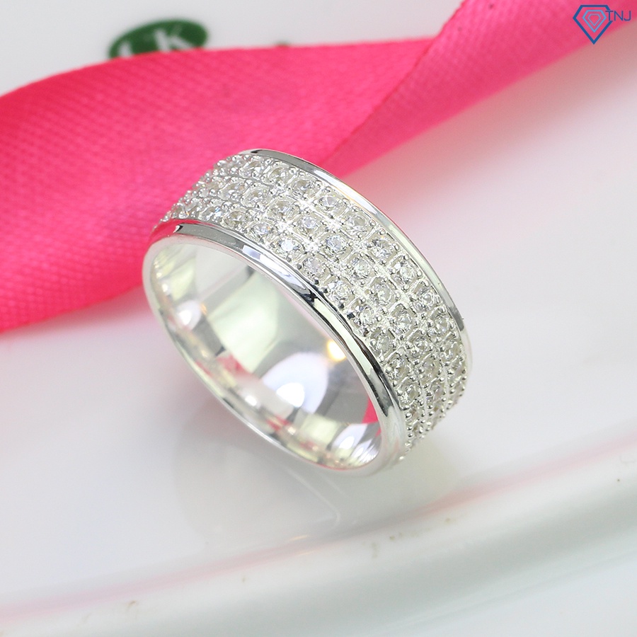Nhẫn bạc nam tròn đính đá sang trọng NNA0251 - Trang sức TNJ