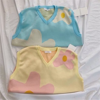Áo gile len ulzzang phối màu (order)