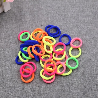 Set 20 cọng thun cột tóc nhiềuu màu xanh đỏ tím vàng đường kính 3cm - 5cm