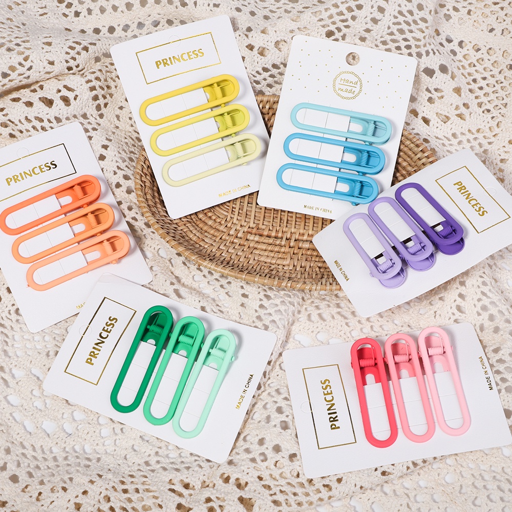 Set 3 Kẹp tóc KIDSBOWS phong cách vintage đáng yêu màu sắc ngọt ngào cho nữ