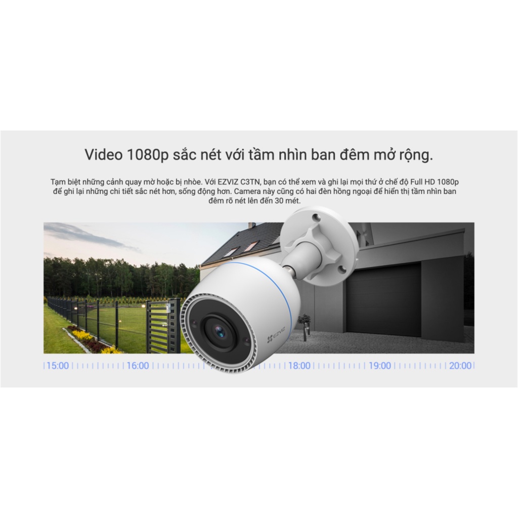 Camera Ngoài Trời Ezviz C3TN Độ Phân Giải FullHD WiFi - Chính Hãng