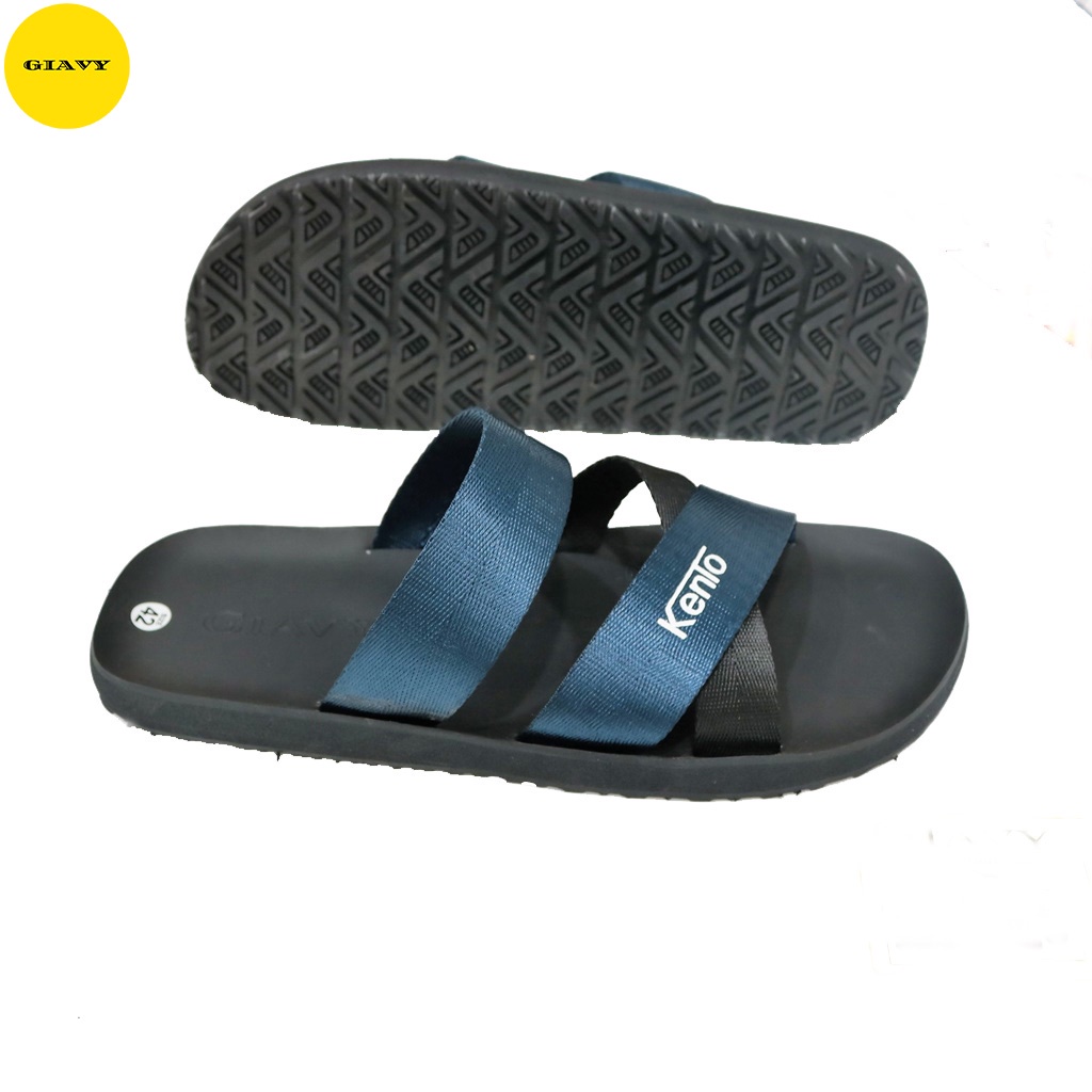 Dép nam quai chéo, vải bố phối màu đơn giản DTL427 - GIAVY