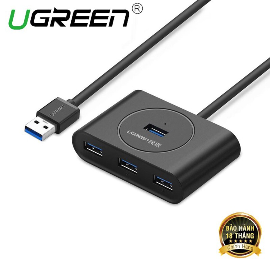 Bộ chia 4 cổng USB Ugreen 20290 chuẩn USB 3.0 dài 0,5m cao cấp - HapuStore