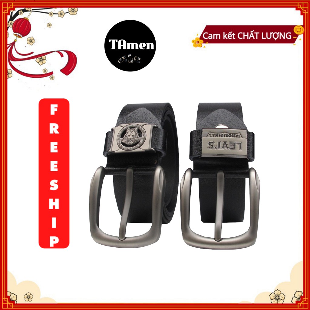 Dây nịt nam da bò khóa gài tự động mặt khóa hợp kim chống rỉ TAmen