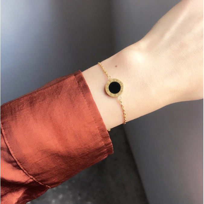 Vòng Đeo Tay Bằng Thép Titan Mạ Vàng Hồng 316l Chống Nước Không Phai Màu Phong Cách Âu Mỹ Cho Nữ