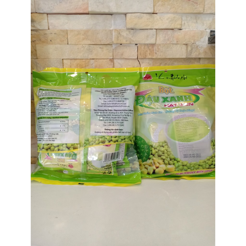 Bột đậu xanh hạt sen Bích Chi gói 350gr