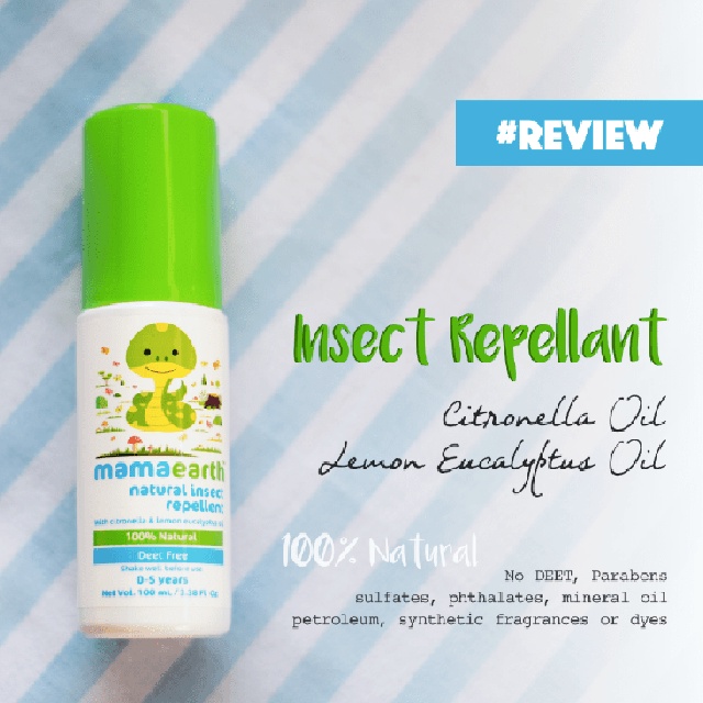 Xịt Muỗi, Nguồn Gốc Tự Nhiên Chiết Xuất Dầu Xả, Bạc Hà 100% Mosquito Repellent Mamaearth 100ml và 40ml