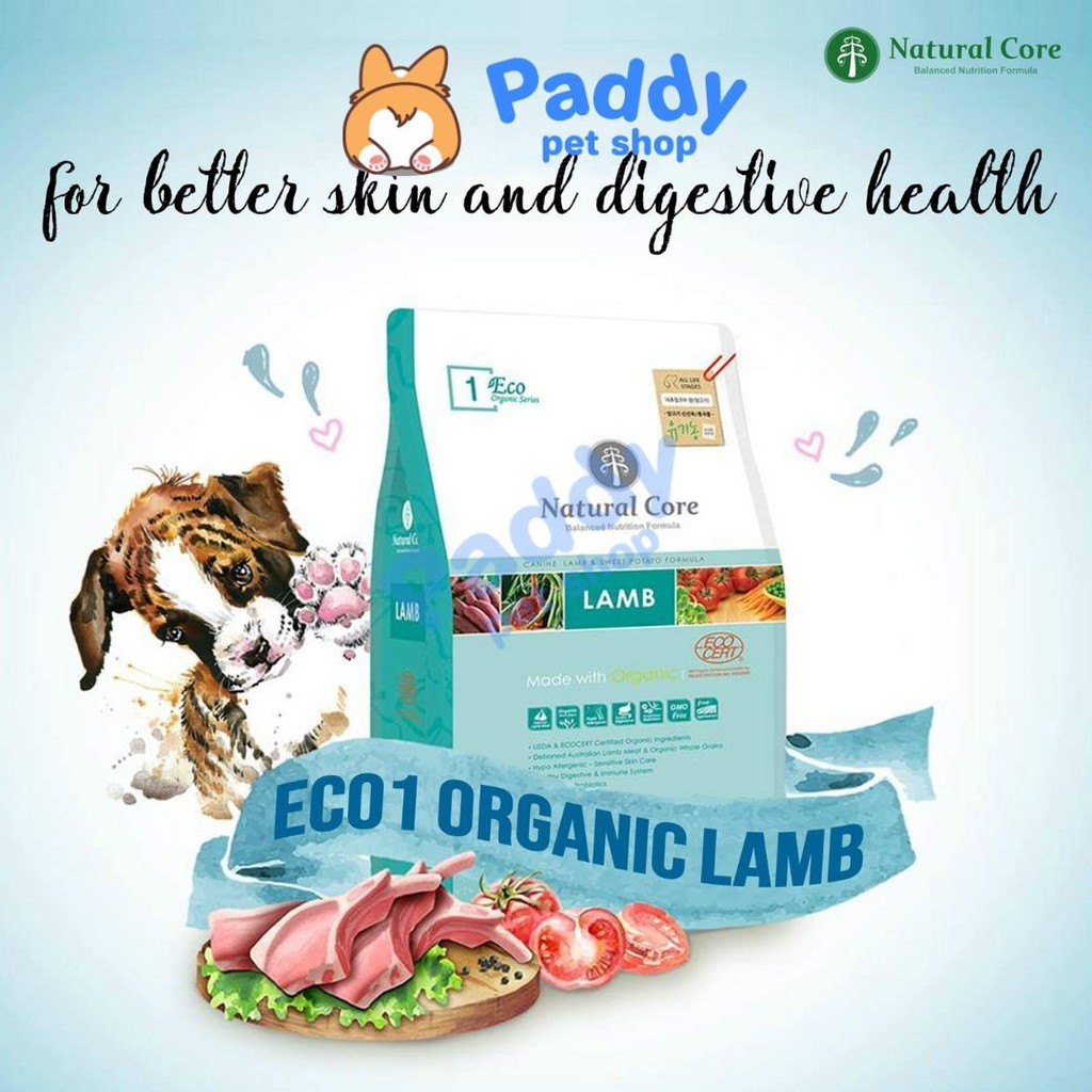 [10kg] Hạt Cho Chó Mọi Lứa Tuổi Hữu Cơ Natural Core ECO1 Vị Cừu
