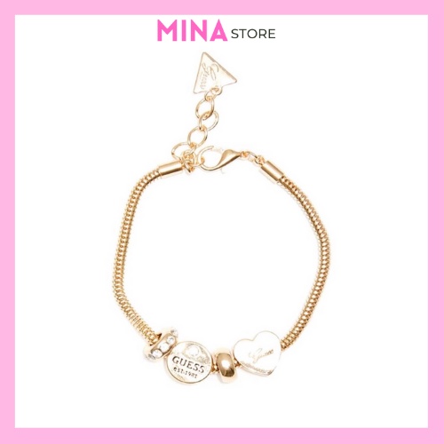 Vòng tay nữ titan charm tone vàng hồng Gold-Tone Snake Chain Charm Bracelet MINA STORE có thể làm lắc chân tùy ý