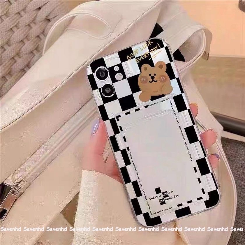 Ốp Điện Thoại Dẻo Họa Tiết Hoạt Hình Chú Gấu &amp; Mắt Thiên Thần Cho iPhone 14 13 12 11 Pro Max X XR Xs Max 8 7 6 6s Plus SE 2020