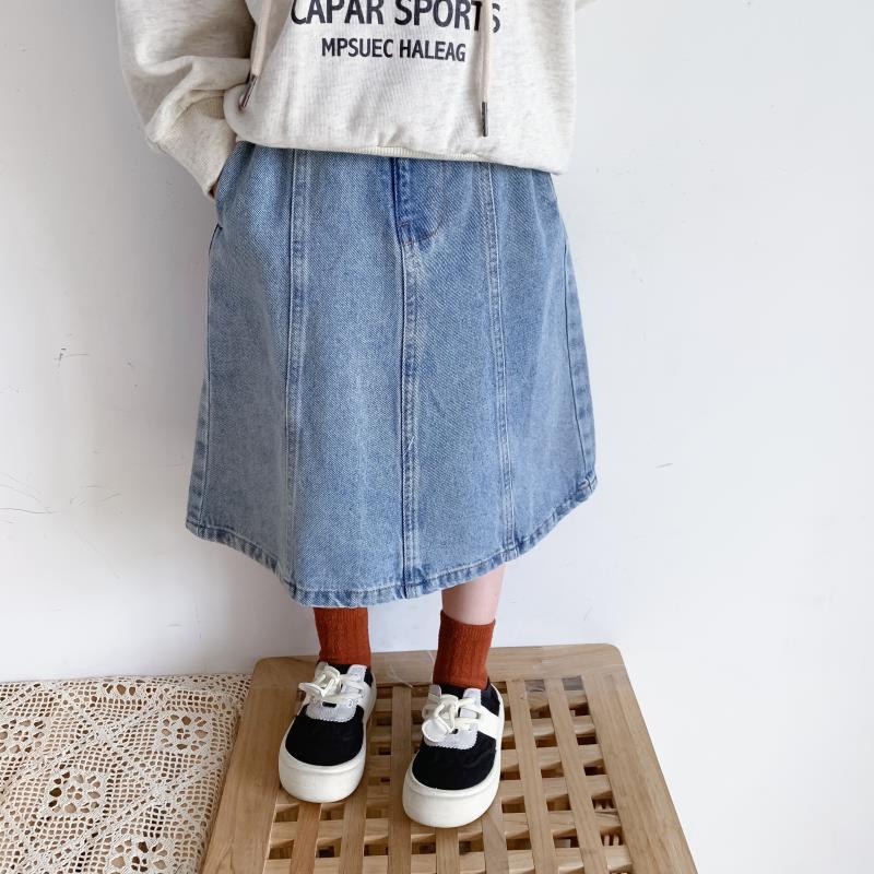 Chân váy denim thời trang xuân thu phong cách Hàn Quốc thời trang cho bé gái