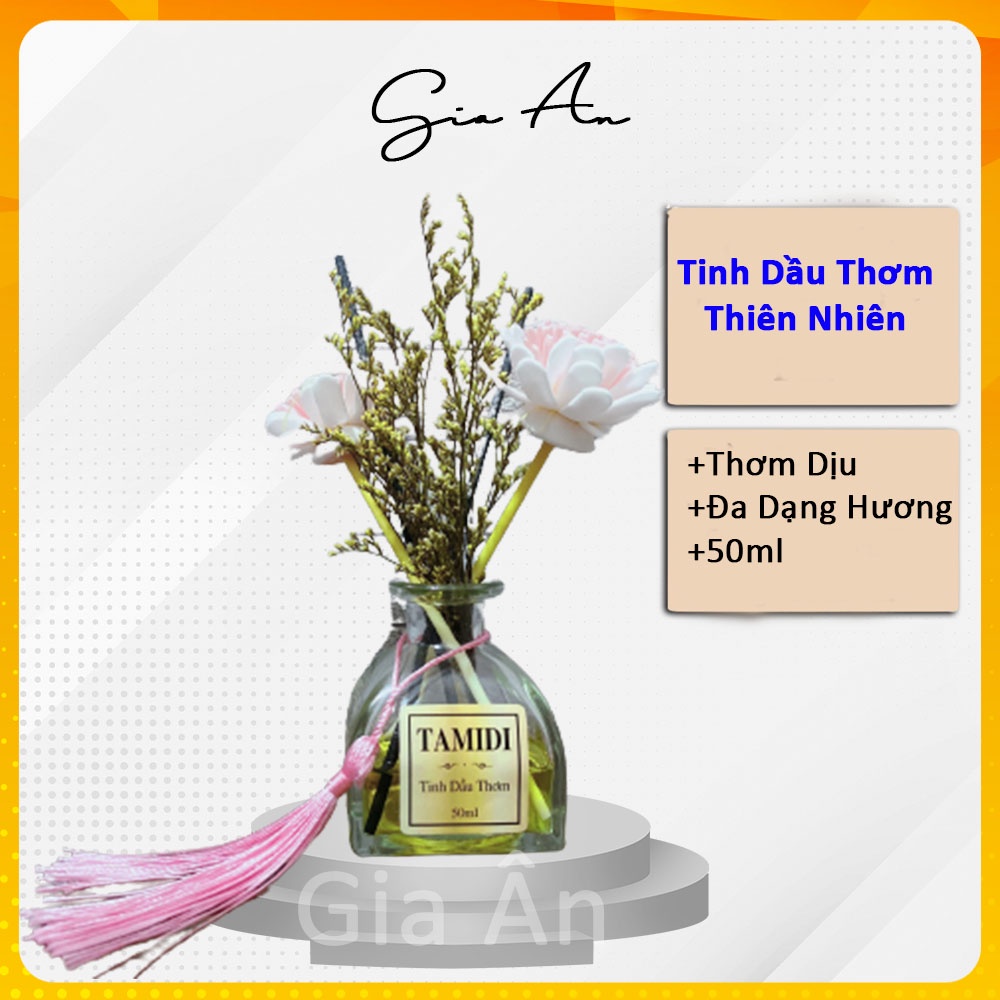 Tinh Dầu Thơm Thiên Nhiên TaMidi 50ml Để Phòng Que Gỗ Tự Khuếch Tán Thanh Lọc Khử Mùi Không Khí-TaMidi