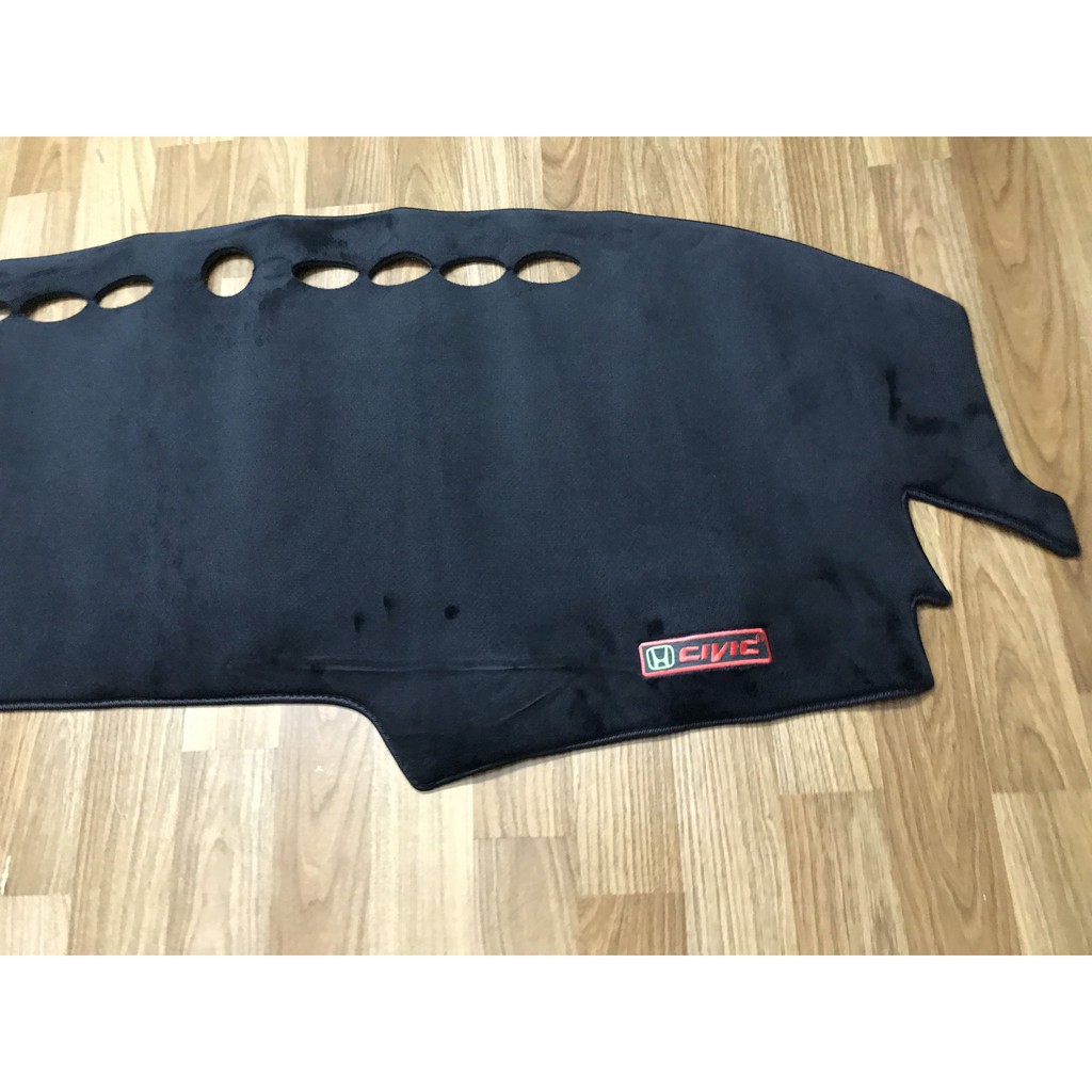 Thảm taplo nhung Civic 2017 - 2021, nhung lông cừu 3 lớp có chống trượt